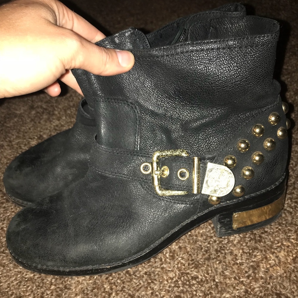 Vince Camuto gold studded booties